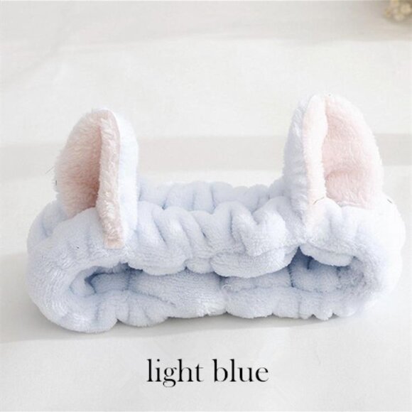 Premium Elastic CatEars Thick  Makeup FaceWash Shower Hair Headband C-Blue - Picture 1 of 3